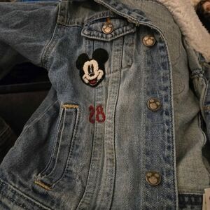 Kids Denim Jacket with Mickey Mouse Embroidery